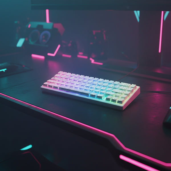 XVX M67 JadeStone VIA Tri-Mode Mechanical Keyboard with IMD-Tech Keycaps (Stellar White)
